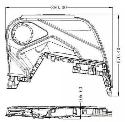 汽车左后门板大型注塑模具设计